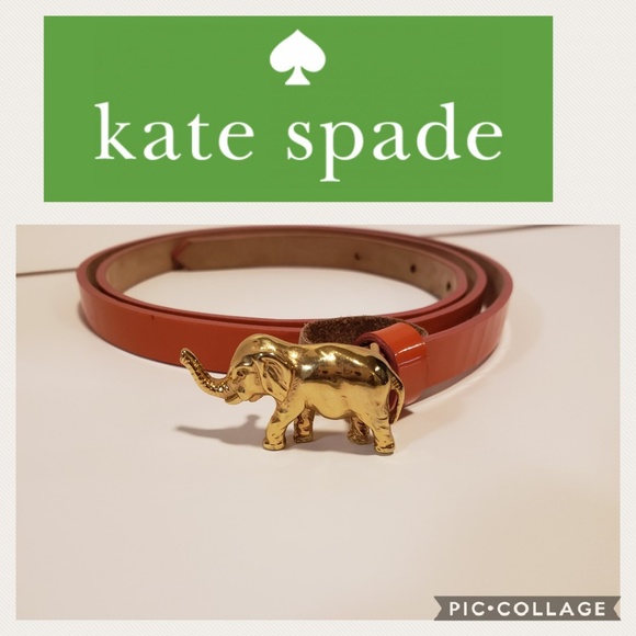 kate spade Accessories - Kate Spade Elpahant Orange Patent Leather Belt